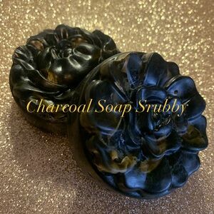 Rose & Vanilla Charcoal Soap with Loofah.